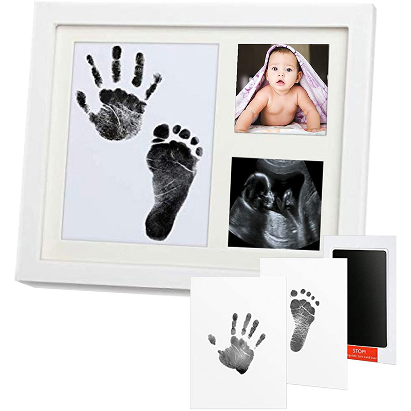 ベビーフレーム 手形 足形 フォトフレーム 赤ちゃん 出産祝い 内祝い 汚れない 写真立て 海外通販